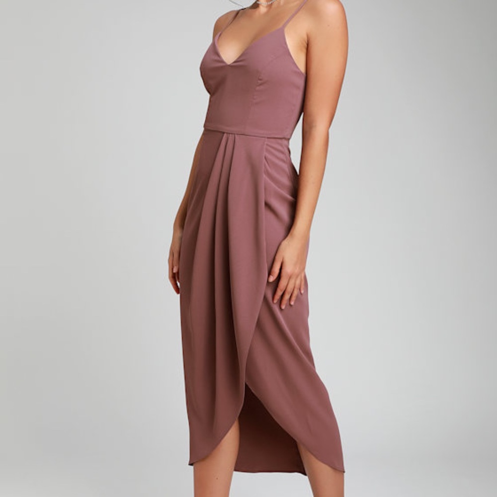 Lulus Reinette Mauve Purple Midi Dress - Size M